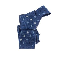 Cravate microfibre Business, pois Bleus Clj Charles Le Jeune 2