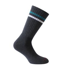Mi-chaussette Anthracite rayure tennis semelle bouclette épaisse Labonal