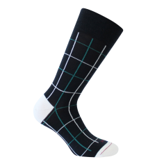Mi-chaussette marine en laine, fins carreaux, Rétro, Labonal. Labonal