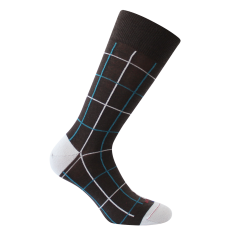 Mi-chaussette marron en laine, fins carreaux, Rétro, Labonal. Labonal