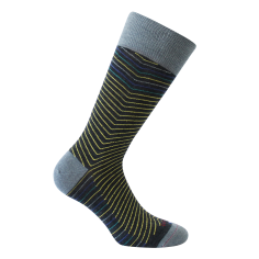 Mi-chaussette anthracite en laine, Chevrons Rétro, Labonal. Labonal