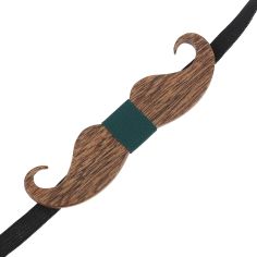 Noeud papillon en bois, Big Moustache vert. Tony & Paul. Tony & Paul 2