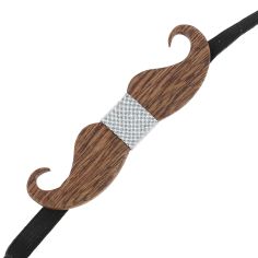 Noeud papillon en bois, Big Moustache taupe. Tony & Paul. Tony & Paul 2