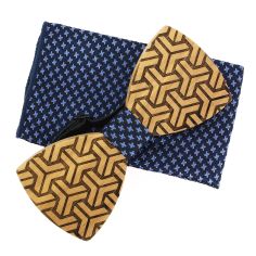 Coffret Angles, Noeud papillon en bois et pochette Bleu étoilé, Tony et Paul Tony & Paul 2