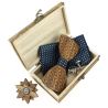 Coffret Fleurs 3D Marine carrés, Noeud papillon en bois et 3 accessoires. Tony & Paul Noeud Papillon