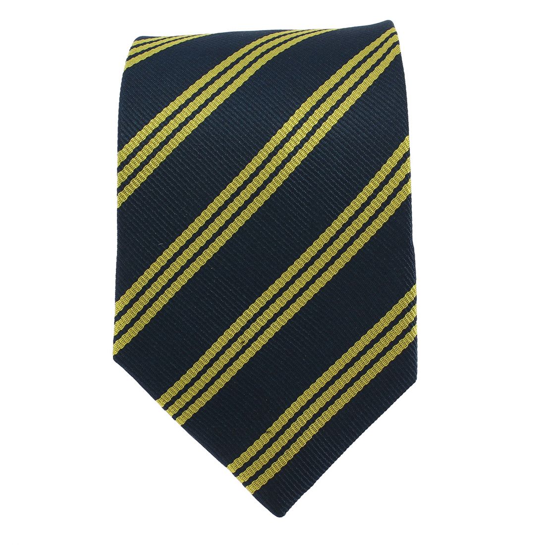 Cravate marine club, rayures dorée Clj Charles Le Jeune