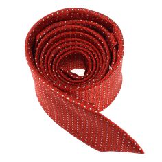 Cravate rouge à pois blancs Clj Charles Le Jeune 2