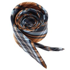 Cravate Tartan cuivre et Bleu Clj Charles Le Jeune 2