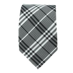 Cravate tartan gris