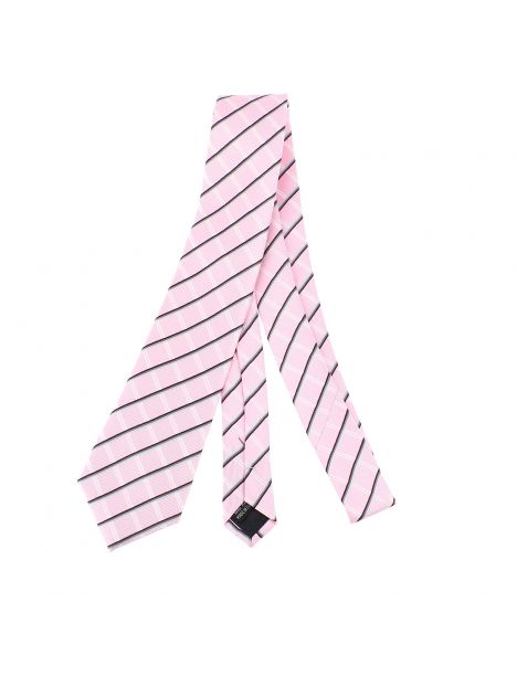 Cravate Rose et grise Clj Charles Le Jeune