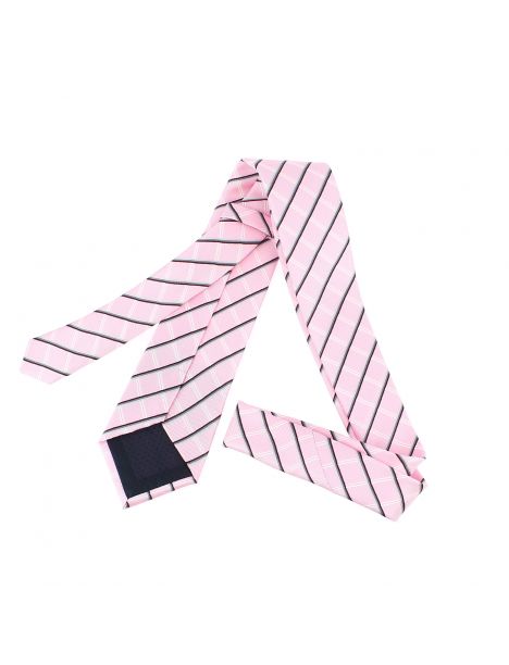 Cravate Rose et grise Clj Charles Le Jeune