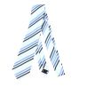 Cravate rayée blanc Bleu noir Clj Charles Le Jeune