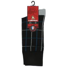 Mi-chaussette marron en laine, fins carreaux, Rétro, Labonal. Labonal 2