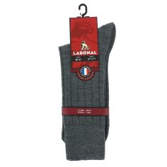 Mi-chaussette grise unie laine et soie, Labonal Labonal 2
