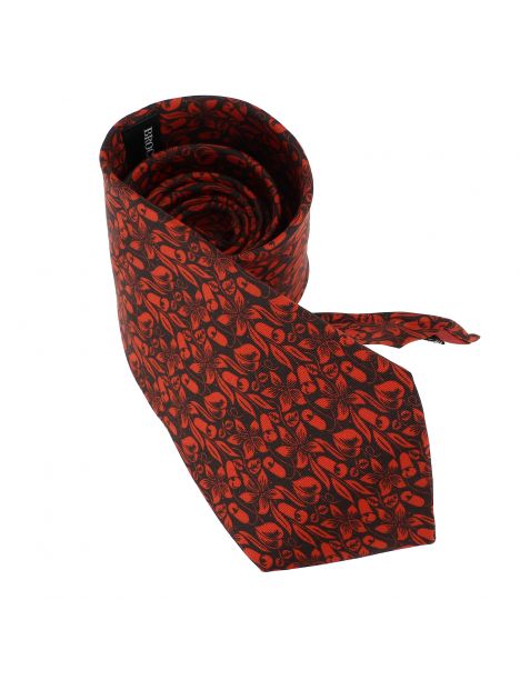 Cravate en soie, Dufy Cornets, rouge Brochier Soieries 1890