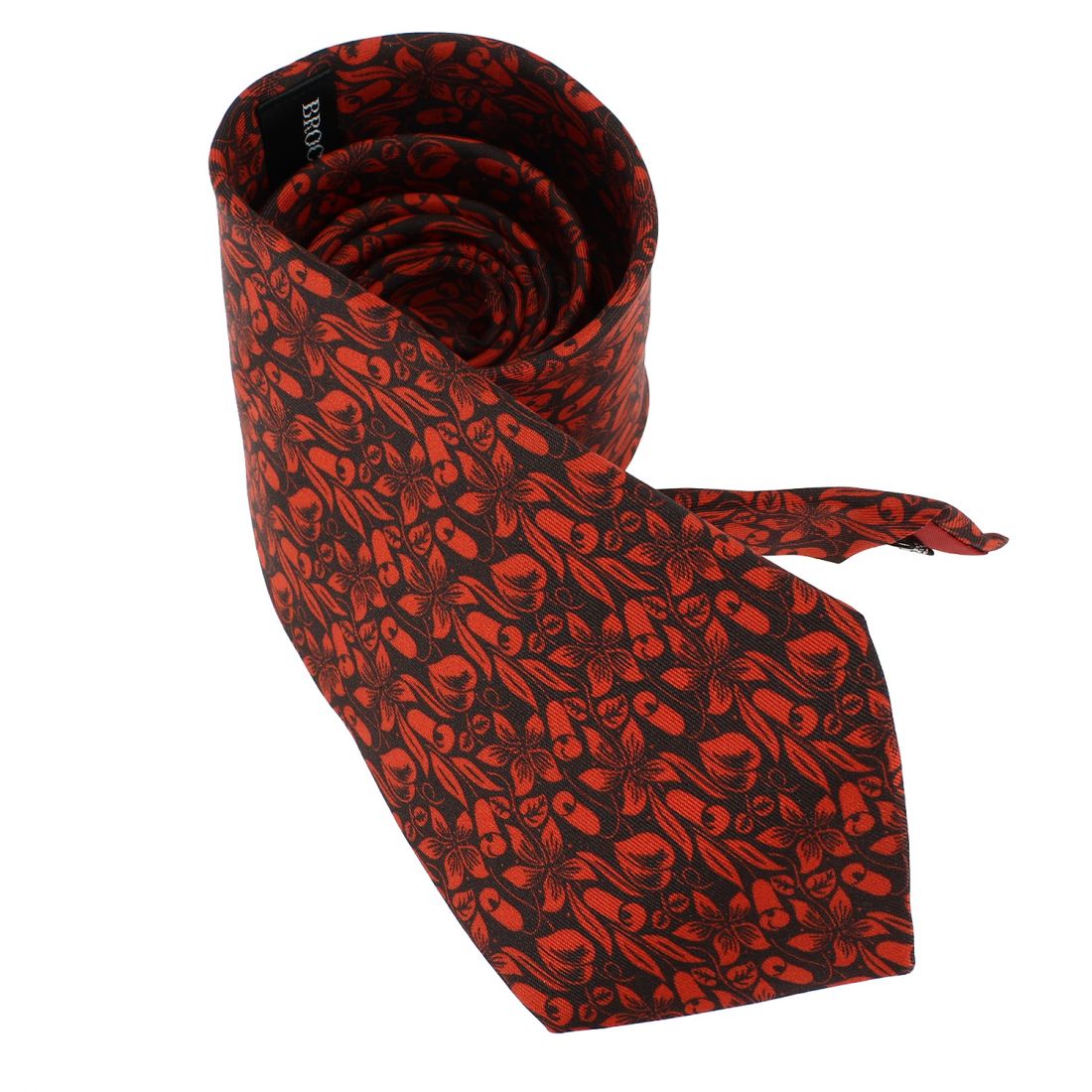 Cravate en soie, Dufy Cornets, rouge Brochier Soieries 1890