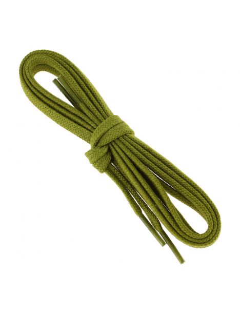lacets plats 5mm coton, vert colibri Les Lacets Français