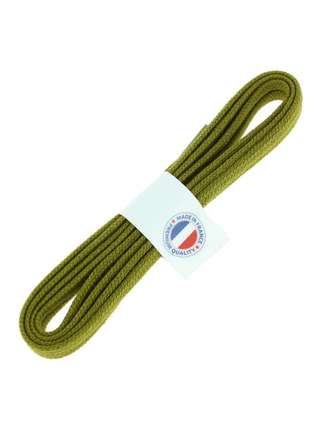 lacets plats 5mm coton, vert colibri Les Lacets Français