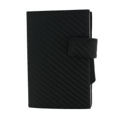 Porte carte Cascade for coin. Aluminium gris titane et cuir effet carbone. Ogon Design. Ogon Designs 2