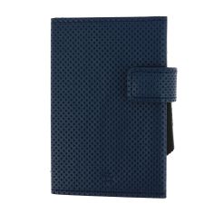 Porte carte Cascade for coin. Aluminium et cuir Végan. Traforato marine. Ogon Design. Ogon Designs 2