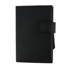 Porte carte Cascade for coin. Aluminium et cuir Végan. Traforato noir titane. Ogon Design. Ogon Designs 2