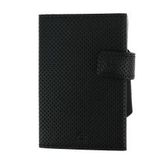 Porte carte Cascade for coin. Aluminium et cuir Végan. Traforato noir. Ogon Design. Ogon Designs 2