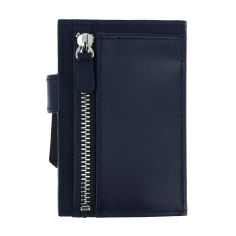 Porte carte Cascade for coin. Aluminium et cuir Bleu marine. Ogon Design. Ogon Designs