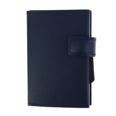 Porte carte Cascade for coin. Aluminium et cuir Bleu marine. Ogon Design. Ogon Designs 2