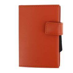 Porte carte Cascade for coin. Aluminium et cuir orange alu orange. Ogon Design. Ogon Designs 2