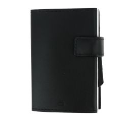 Porte carte Cascade for coin. Aluminium et cuir noir alu argenté. Ogon Design. Ogon Designs 2