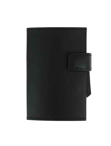 Porte carte Cascade, Aluminium et cuir noir alu titanium, Ogon Design. Ogon Designs