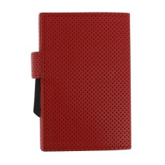 Porte carte Cascade, Aluminium et cuir vegan Traforato rouge, Ogon Design. Ogon Designs 2