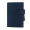Porte carte, Cascade, Aluminium et cuir vegan Traforato Bleu, Ogon Design. Ogon Designs