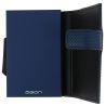 Porte carte, Cascade, Aluminium et cuir vegan Traforato Bleu, Ogon Design. Ogon Designs