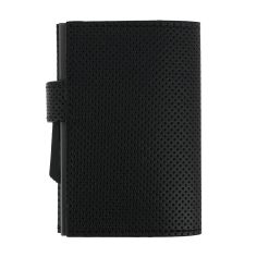 Porte carte Cascade, Aluminium et cuir vegan Traforato titane noir, Ogon Design. Ogon Designs 2