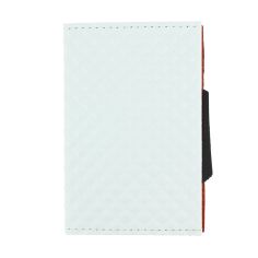 Porte carte Cascade Slim, Aluminium orange et cuir blanc Micerino, Ogon Design. Ogon Designs