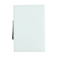 Porte carte Cascade Slim, Aluminium orange et cuir blanc Micerino, Ogon Design. Ogon Designs 2