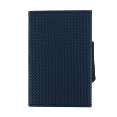 Porte carte Cascade Slim, Aluminium et cuir vegan, Traforato Bleu, Ogon Design. Ogon Designs