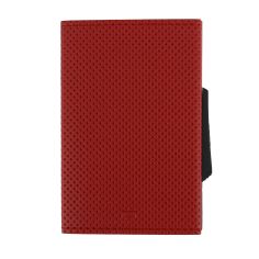 Porte carte Cascade Slim, Aluminium et cuir vegan, Traforato rouge, Ogon Design. Ogon Designs