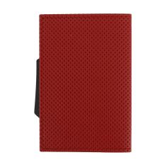Porte carte Cascade Slim, Aluminium et cuir vegan, Traforato rouge, Ogon Design. Ogon Designs 2