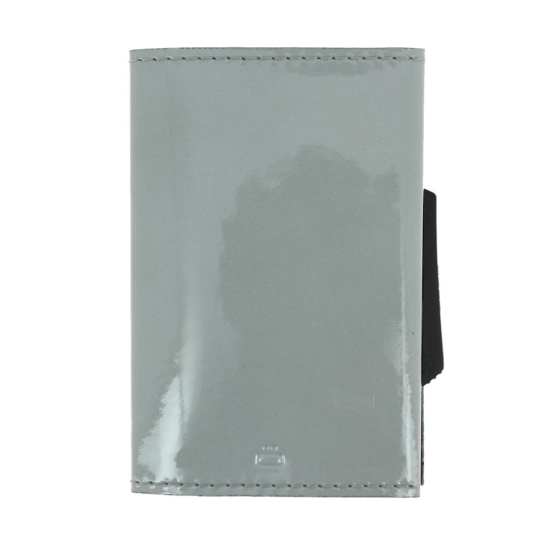 Porte carte Cascade slim Glossy, Aluminium et cuir venis gris nuage, Ogon Design. Ogon Designs