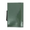 Porte carte Cascade slim Glossy, Aluminium et cuir venis vert lichen, Ogon Design. Ogon Designs