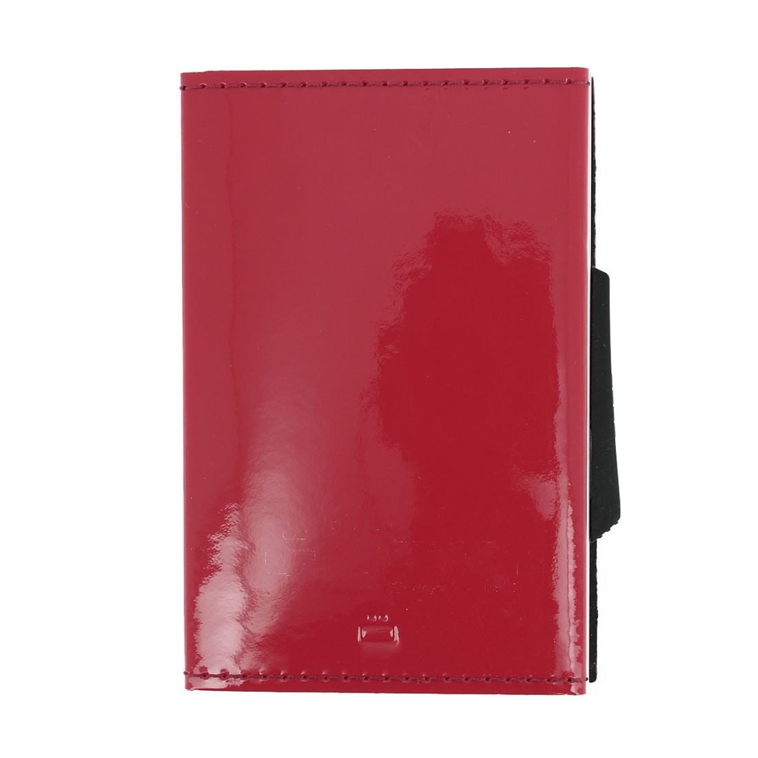 Porte carte Cascade slim Glossy, Aluminium et cuir venis Rose Framboise, Ogon Design. Ogon Designs