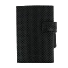 Porte carte Cascade, Aluminium et cuir vegan Traforato noir, Ogon Design. Ogon Designs