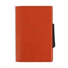 Porte carte Cascade Slim, Aluminium orange et cuir orange, Ogon Design. Ogon Designs