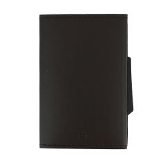 Porte carte Cascade Slim, Aluminium foncé et cuir marron, Ogon Design. Ogon Designs