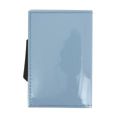 Porte carte Cascade slim Glossy, Aluminium et cuir venis Bleu ciel, Ogon Design. Ogon Designs 2