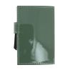Porte carte Cascade, Aluminium et cuir glossy lichen, Ogon Design. Ogon Designs