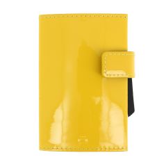 Porte carte Cascade, Aluminium et cuir glossy citrus, Ogon Design. Ogon Designs