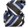 Cravate Segni Disegni Luxe, Faite main Pise. Rayée marine et Marron Segni et Disegni Cravates